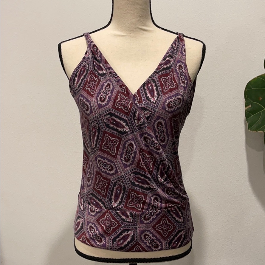 Diane Von Fursrenberg Silk Vneck Top Shirt Blouse